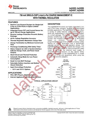 BQ24086DRCR datasheet  